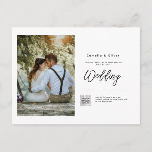 Budget Photo Wedding Invitation Classic White Postcard