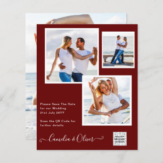 BUDGET Photo Wedding Invitation Save Date QR Code