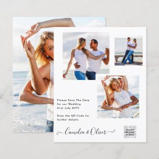 BUDGET Photo Wedding Invitation Save Date QR Code