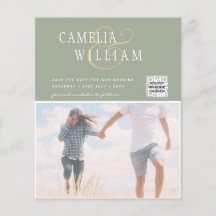 BUDGET Photo Wedding Invitation Save Date QR Code