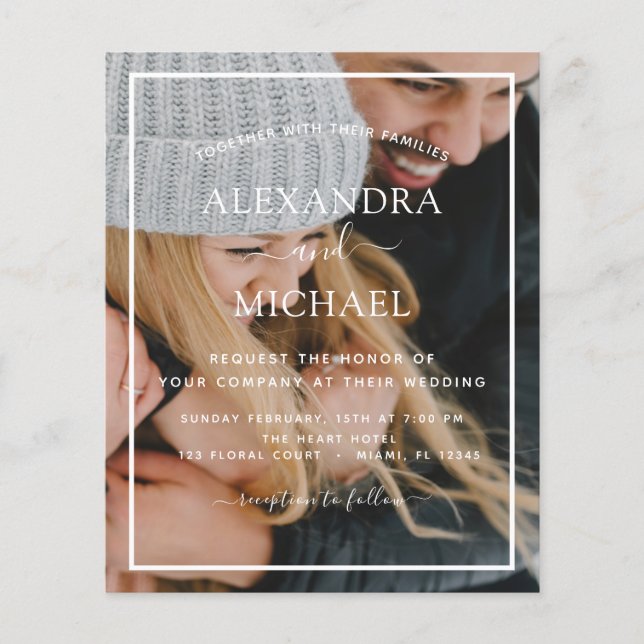 Budget Photo Wedding Invitations Flyer (Front)