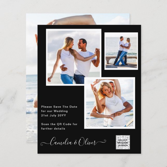 BUDGET PHOTO WEDDING INVITE Save Date Thank You (Front/Back)