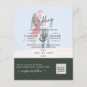 BUDGET PHOTO WEDDING QR SCANNING CODE INVITATIONS FLYER