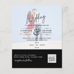 BUDGET PHOTO WEDDING QR SCANNING CODE INVITATIONS FLYER