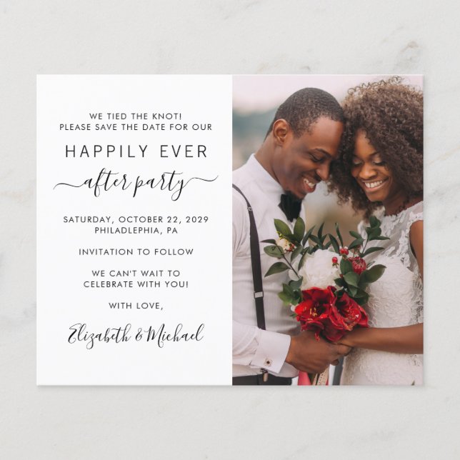 Budget Photo Wedding Reception Save the Date Flyer (Front)