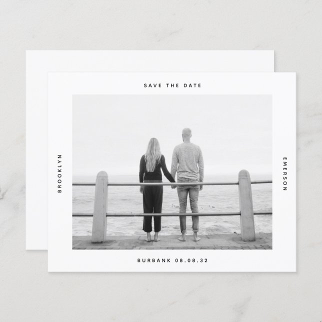 BUDGET Photo Wedding Save The Date Card (Front/Back)