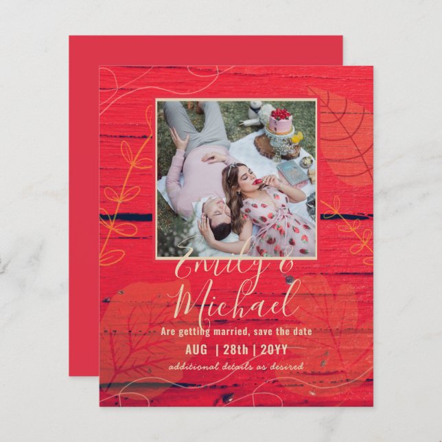 BUDGET PHOTO Wedding SAVE THE DATES Boho Abstract (Front/Back)