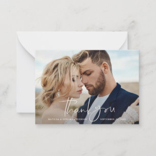 budget photo wedding thank you citrus botanical card