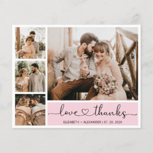 Budget Photo Wedding Thank You Heart Script Card