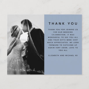BUDGET Photo Wedding Thank You Modern Blue Flyer