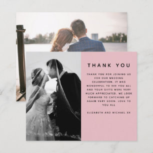 BUDGET Photo Wedding Thank You Modern Pink Simple