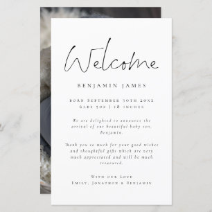 Budget Photo Welcome Thank You Birth Announcement