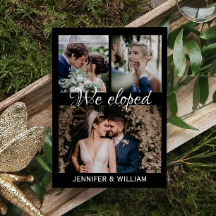 Budget Photocollage We Eloped Wedding Announcement