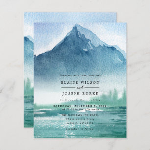 Budget Pine Mountains Lake Wedding Invitation