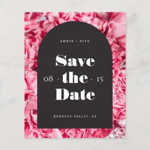 Budget Pink Black Floral Arch Bright Save the Date