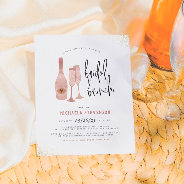 Budget Pink Black & Gold Champagne Bridal Brunch (Creator Uploaded)