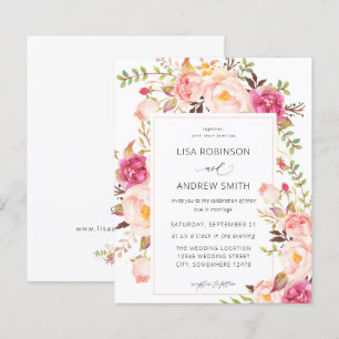 Budget Pink Blooming Blush Floral Wedding V3