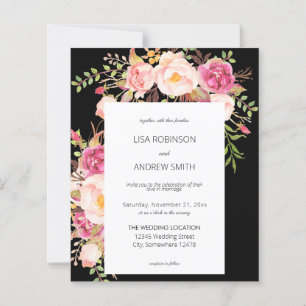 Budget Pink Blush Floral Black 2 Wedding