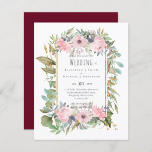 BUDGET  Pink Blush Floral Sage Greenery Wedding
