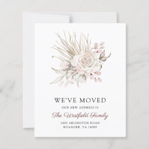 Budget Pink Boho Roses New Address Card
