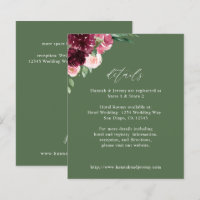 Budget Pink & Burgundy Floral 7 Details - Green