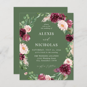Budget Pink & Burgundy Floral 7 Wedding - Green