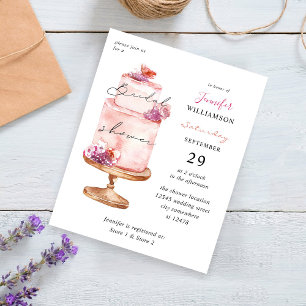 Budget Pink Cake Bridal Shower Flyer