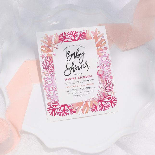 Budget Pink Coral & Jellyfish Nautical Baby Shower (Creator Uploaded)