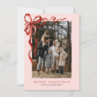Budget Pink Elegant Red Bow Christmas Two Photo