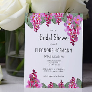Budget Pink Floral Bridal Shower Invitation