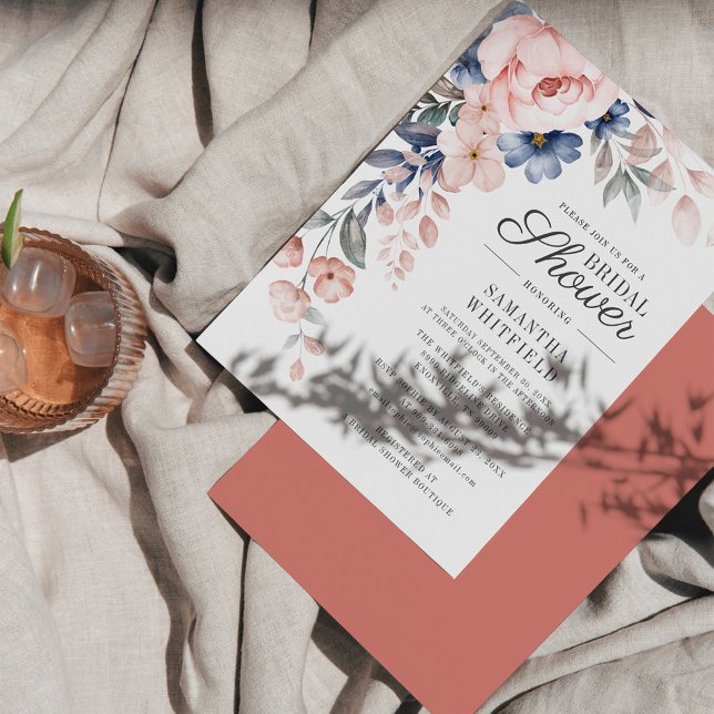 Budget Pink Floral Bridal Shower Invitation Stationery (Creator Uploaded)