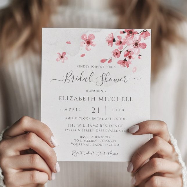 Budget Pink Floral Cherry Blossom Bridal Shower (Creator Uploaded)