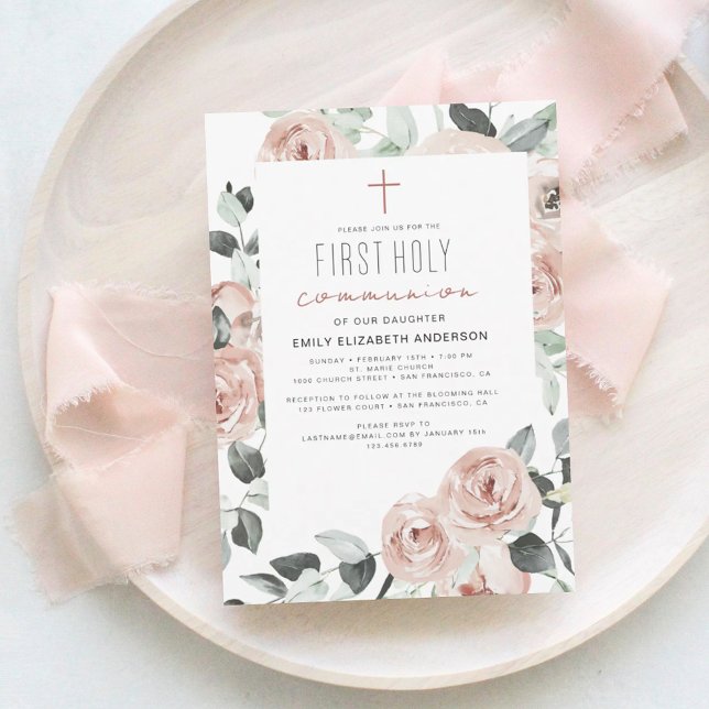 Budget Pink Floral First Holy Communion (Creator Uploaded)