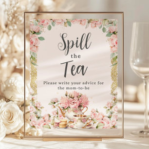 Budget Pink Floral High Tea Party Spill the Tea 