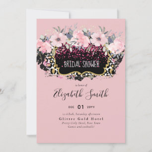 Budget Pink Floral Modern Girly Bridal Shower