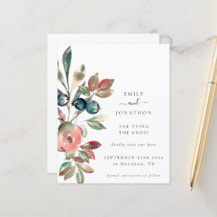 Budget Pink Florals Wedding Save The Date