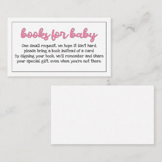 Budget Pink/Girl "Books for Baby" Insert