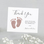 Budget Pink Glitter Feet Baby Shower Thank You<br><div class="desc">This Budget Baby Shower Thank You Card is decorated with elegant typography and stylish blush pink glitter baby's feet. Easily customisable with your own message. Use the Customise Further option to change the text size,  style,  or colour.</div>
