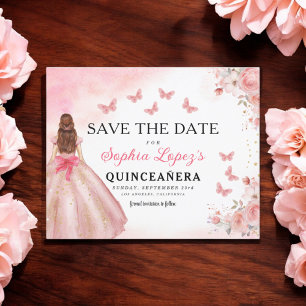 Budget Pink Gold Princess Birthday Quinceanera Flyer