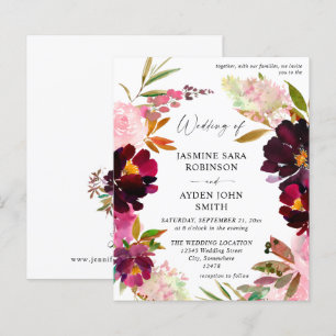 Budget Pink- Hot Blush & Purple Floral Wedding V2
