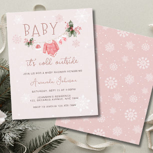 Budget Pink Its Cold Outside Christmas Baby Shower