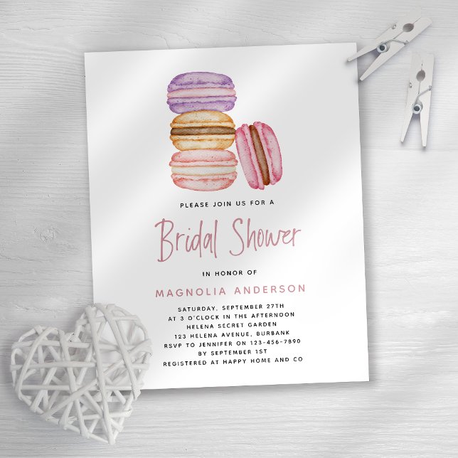 BUDGET Pink Macarons Bridal Shower Invitation (Creator Uploaded)