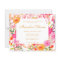 Budget Pink Orange Flowers Bridal Shower Invite