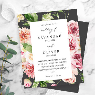 Budget Pink & Peach Floral & Greenery Wedding Grey