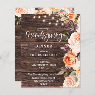 Budget Pink & Peach Floral w Lights Friendsgiving