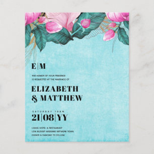 Budget Pink Peonies Wedding All-in-1 Flyer