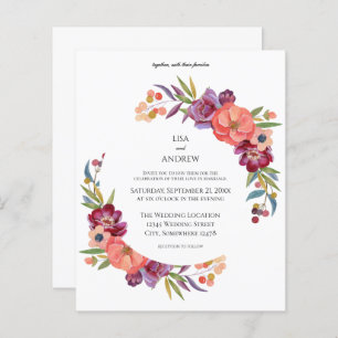 Budget Pink & Plum Tropical Floral V3 Wedding