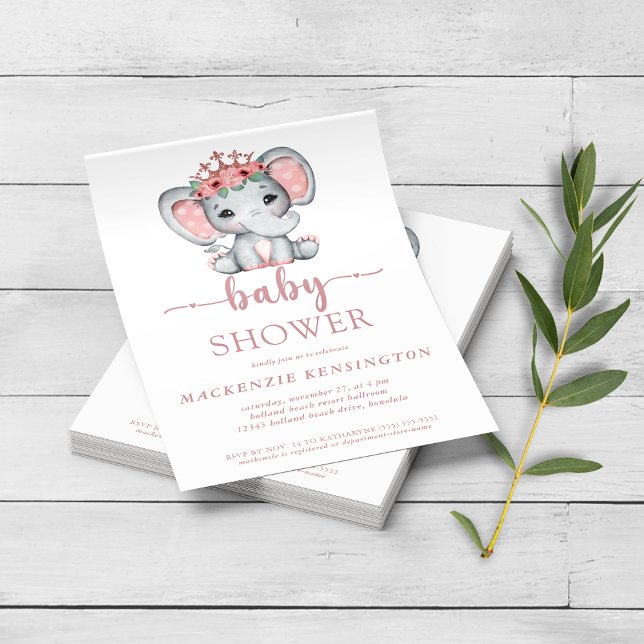 BUDGET PinK Princess Elephant Baby Girl FLYER (Creator Uploaded)