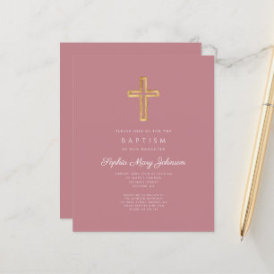 Budget Pink Religious Cross Girl Baptism