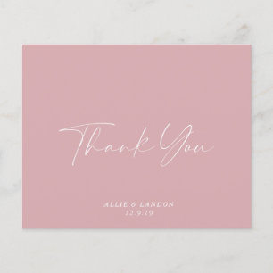 BUDGET Pink Thank You Card